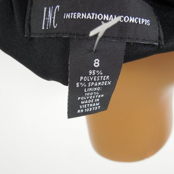 INC Cocktail Dress 8/M NWT $79 Black/Red/Pink Print Stretch Lined Long Sleeves - Picture 11 of 12